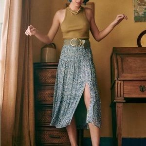 Sezane floral midi skirt NWT
